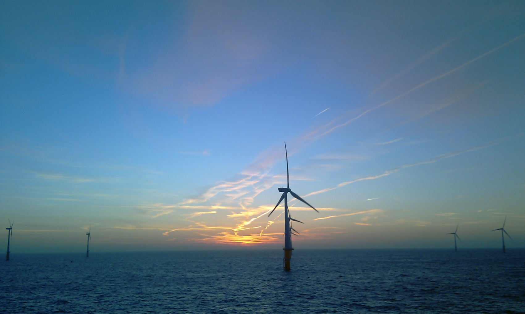 Belgische windmolens op zee